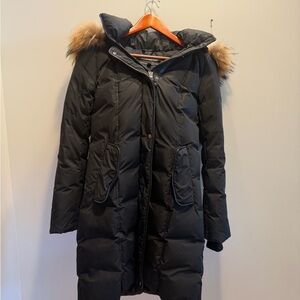 Mackage Black Puffer Coat with Fur Trim